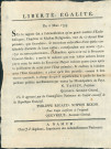 Annonce des commissaires nationaux du Conseil exécutif de la République française sur l'obligation pour les autorités religieuses de payer les arriérés d'impôts au receveur Mazure. Signé Philippe Rigaud et Scipion Bexon Commissaires nationaux du Conseil exécutif de République française.