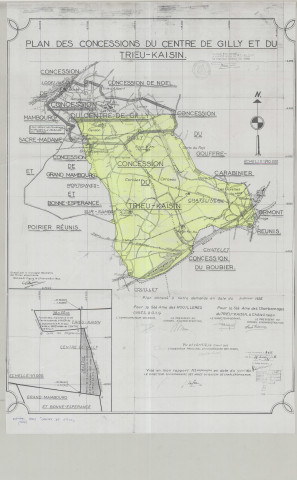 Plan des concessions du Centre de Gilly et du Trieu-Kaisin.