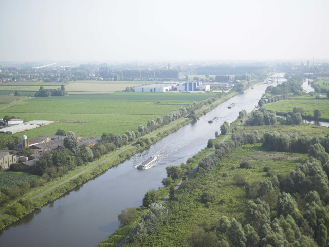 Comines-Warneton. Houplines. Vues aériennes de la Lys.