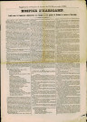 Supplément de L'Organe de Namur et de la province des 17 et 18 novembre 1862 relatant un conflit qui a éclaté entre la Commission administrative des Hospices et les parents de la comtesse d'Harscamp au sujet de l'hospice du même nom.