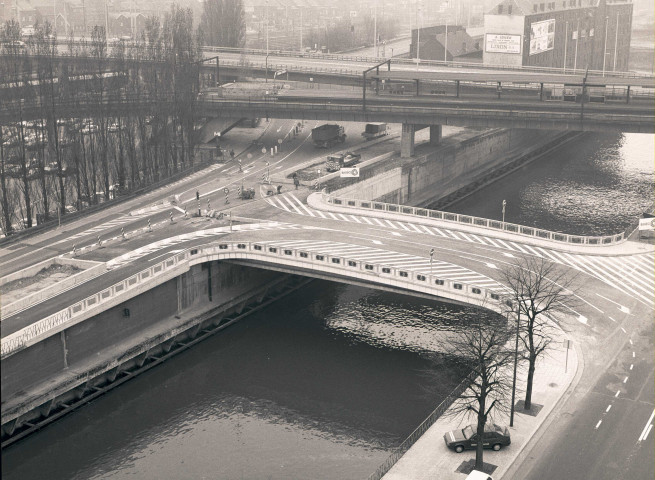 Charleroi. Pont Olof Palme. Photos prises pour illustrer la farde de presse distribuée à l'occasion de son inauguration.