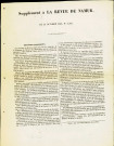 Supplément à La Revue de Namur du 26 octobre 1860. (2 exemplaires)