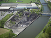 La Louvière. Maurage. Canal du Centre. Vues aériennes.