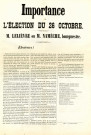 Document signé par les candidats libéraux et intitulé : « Importance de l'élection du 26 octobre. »