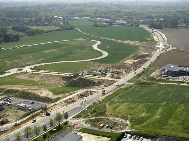 Perwez. Thorembais-Saint-Trond. Travaux à l'échangeur entre E411 et N29.