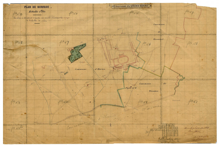 Concession du Grand-Hornu. Plan de surface.