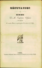 Réfutation du Mémoire de M. l'inspecteur Vifquain sur les moyens de rattacher Namur au système général des chemins de fer belges par M. J.-B. Brabant, Namur, D. Gérard, 1838, 16 pp.