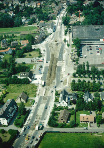 Namur. Wépion. Evolution du chantier de la construction d'un giratoire.