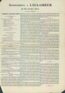 Supplément de L'Éclaireur du 24 octobre 1857 appelant à voter pour les candidats de l'Association libérale de Namur.