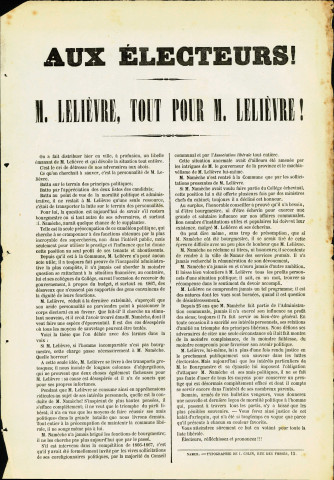 Appel à voter pour le libéral Xavier Lelièvre.