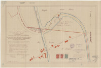 Société Anonyme des Houillères-Unies du Bassin de Charleroi, à Gilly. Concession de La Masse St François à Farciennes. Plan relatif à la demande d'échange de territoires, pour rectification de limite, entre les concessions de "La Masse St-François" et de "Tergnée-Aiseau-Presles".