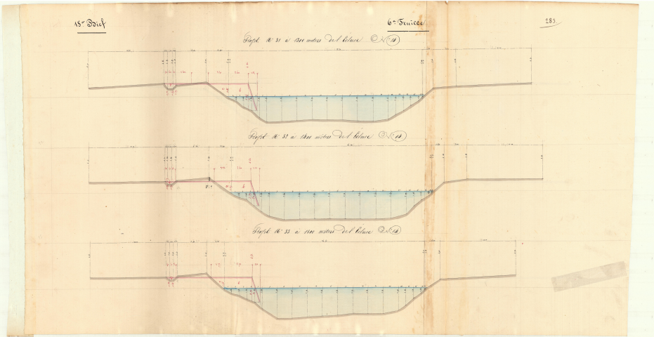 Quinzième bief. Profils.