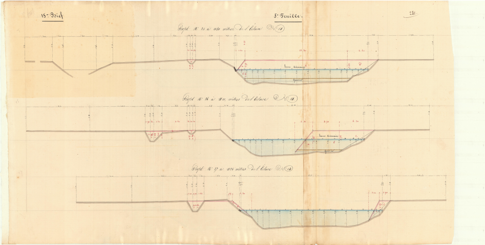 Quinzième bief. Profils.