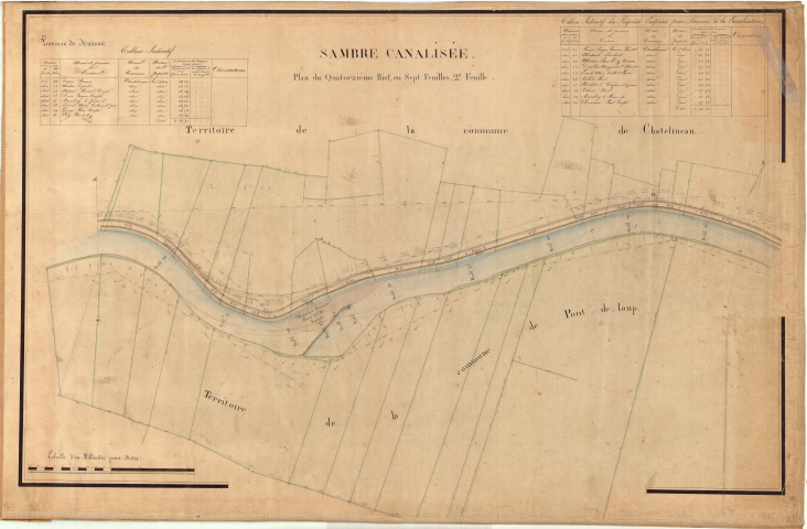 Plans du quatorzième bief.