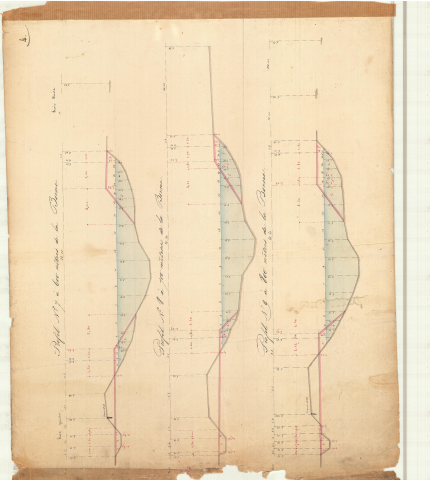 Profils du premier bief de la Sambre de 100 à 2844,50 mètres de la borne frontière.