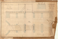 Grand pont dormant avec pont-levis établis sur la rivière à Merbes-le-Château.