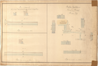 Huitième bief.
Barrage fixe établi sur anciennes fondations pour la retenue des eaux du 7e bief à l'emplacement de la pêcherie du Trou d'Aulne.
Mur d'exhaussement exécuté au Trou d'Aulne sur l'ancien barrage pour maintenir les eaux de flottaison du septième bief et alimenter le bief du moulin de l'abbaye d'Aulne.