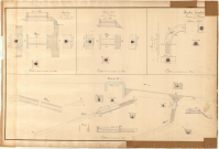 Septième bief.
Ponceau n° 19 de 0,45 m d'ouverture à 73 m de l'écluse n° 6.
Ponceau n° 20 de 0,45 m d'ouverture à 1735 m de l'écluse n° 6.
Ponceau n° 21 de 1,50 m d'ouverture à 2632,80 m de l'écluse n° 6.
Déversoir n° 7.