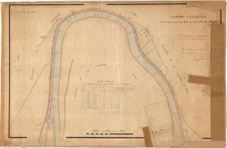 Plans du cinquième bief.