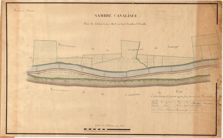 Plans du dix-huitième bief.